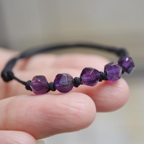 〔璃魚〕清韻 原創復古簡約天然紫水晶手鏈手繩閨蜜女友禮物