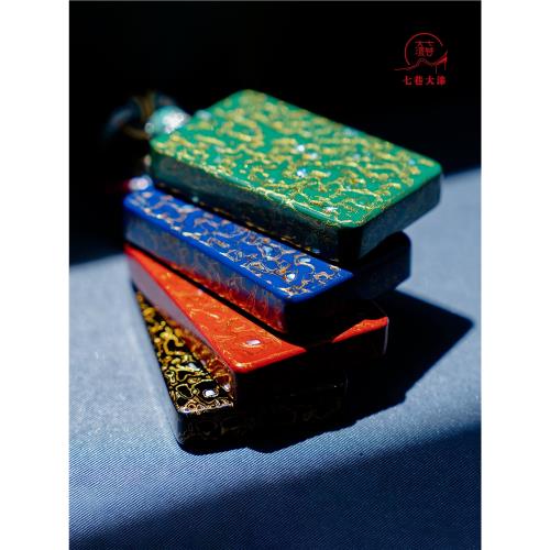 七巷大漆非遺文化工藝品大漆無事牌項鏈創意吊墜掛鏈純手工平安