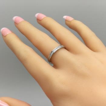 925純銀窄版滿鉆個性女生戒指