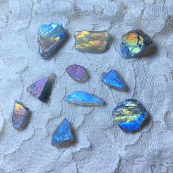 隨型紫彩藍光高頻靈能水晶原石