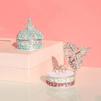 日本樓空水晶皇冠鎏金求婚項鏈盒