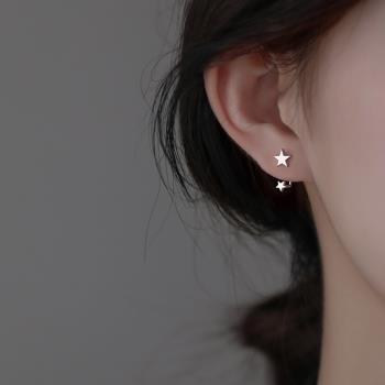 925純銀五角星耳釘女小眾設計高級感耳骨釘耳環2022年養耳洞耳飾