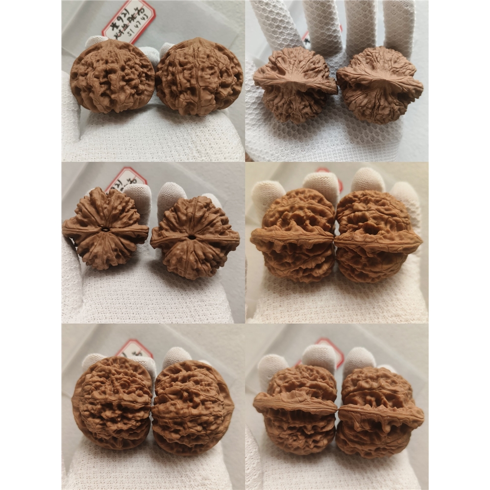 文玩堂：麒麟紋官帽（矮い桩のコレクション級） 文玩核桃特大矮樁麒麟紋官帽王勇高樁精品一物一圖虎頭滿天星宮燈|小眾