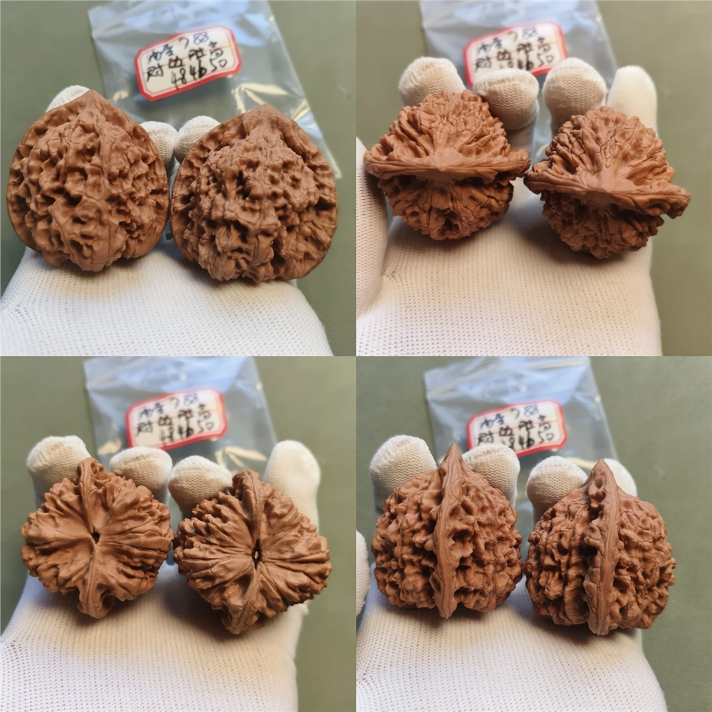 文玩堂：麒麟紋官帽（矮い桩のコレクション級） 文玩核桃特大矮樁麒麟紋官帽王勇高樁精品一物一圖虎頭滿天星宮燈|小眾