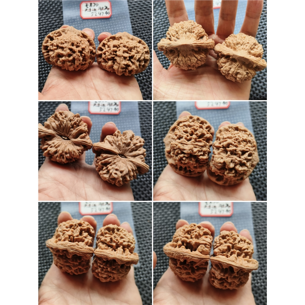 文玩堂：麒麟紋官帽（矮い桩のコレクション級） 文玩核桃特大矮樁麒麟紋官帽王勇高樁精品一物一圖虎頭滿天星宮燈|小眾