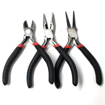 手工DIY工具多功能小尖嘴鉗子斜嘴鉗平鉗剪線鉗彎頭滴膠工具