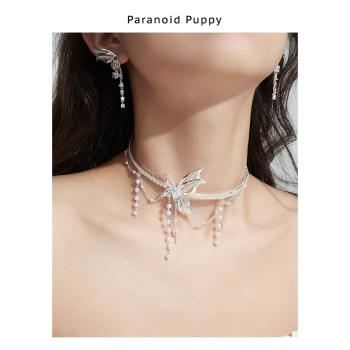 PP飾品《夢境》超仙蝴蝶珍珠項圈女小眾高級感鎖骨鏈輕奢氣質項鏈