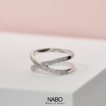 NABO純銀交叉十字女時尚個性戒指