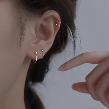 925純銀女小眾設計感耳環