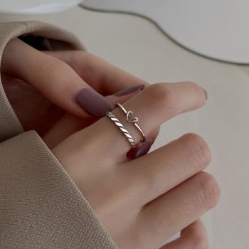 925純銀女小眾設計潮流素圈戒指