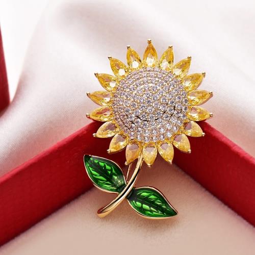 向日葵太陽花防走光扣胸花胸針高檔女西服西裝別針設計感小眾配飾