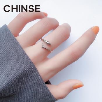 CHINSE海豚純銀冷淡風飾品女戒指
