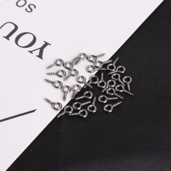 diy單孔螺絲釘制作發飾品珍珠