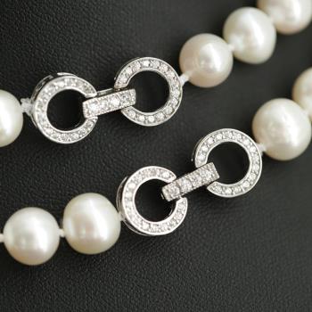 DIY鍍金鑲鉆三排扣配飾珍珠手鏈