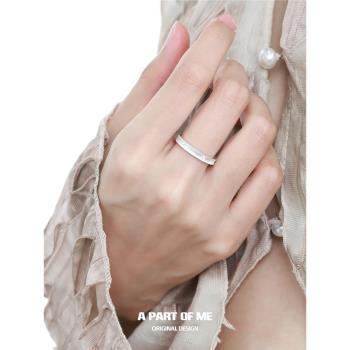 溫柔的白 APOM純銀鋯石戒指小眾設計春夏新款高級感簡約食指戒