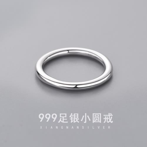 999純銀素圈戒指女小眾輕奢設計感指環高級冷淡風時尚個性食指戒