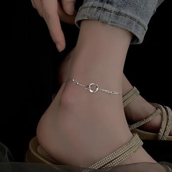 925純銀莫比烏斯環腳鏈性感足鏈女高級感設計輕奢個性夏季腳踝鏈
