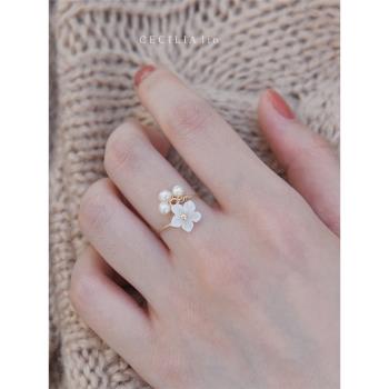 賽賽莉安珍珠14K包金ins女貝母