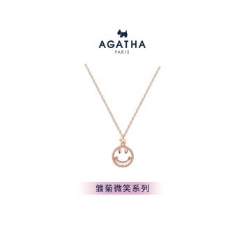 AGATHA/璦嘉莎雛菊微笑項鏈女法式頸鏈高級感飾品簡約輕奢鎖骨鏈