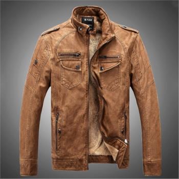 Winter men warmth thicken leather jackets casual coats 外套