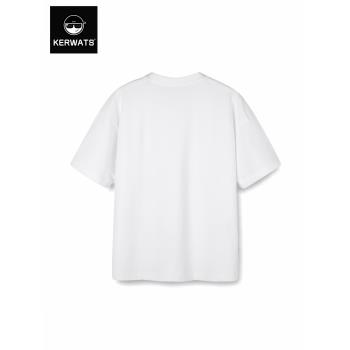 KERWATS/可維斯品牌大碼男女透氣短袖字母萊卡棉潮牌印花t恤夏季