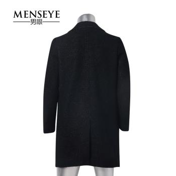 男眼Menseye冬季黑色中長款大衣