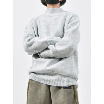 小眾設計半高領寬松oversize毛衣