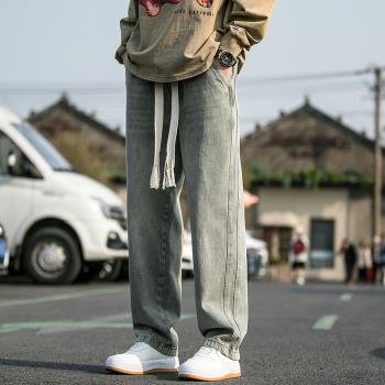 美式復古oversize直筒秋季牛仔褲