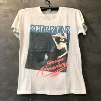 90年代德國重金屬搖滾樂隊蝎子樂隊半截袖百搭街頭小眾學生T恤