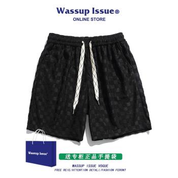 WASSUP ISSUE格子日系男款短褲