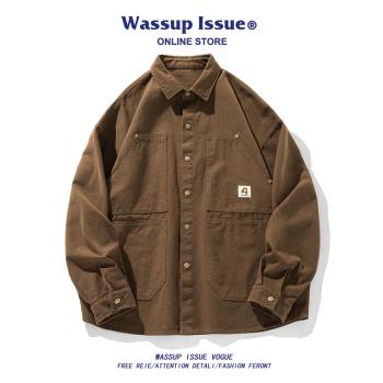 WASSUP ISSUE復古鉚釘長袖襯衫
