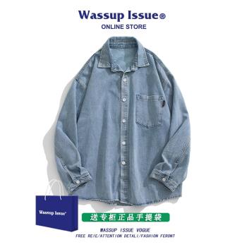 WASSUP ISSUE長袖休閑牛仔襯衫