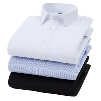 長袖商務職業正裝藍條紋白色襯衫