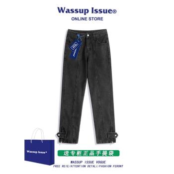 WASSUP ISSUE國潮春秋拉鏈牛仔褲