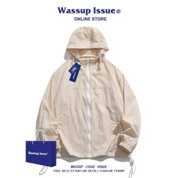 WASSUP ISSUE山系露營防曬衣男夏季情侶薄款寬松運動外套防曬服男