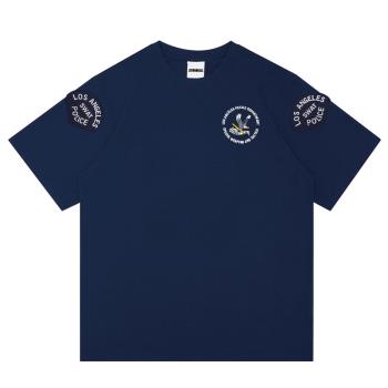 潮美國LAPD戰術純棉T恤大碼短袖