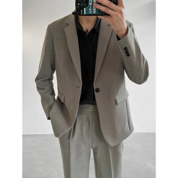 ZPZ高階感輕熟風西裝男外套韓版修身潮流帥氣休閑西服春秋季單西