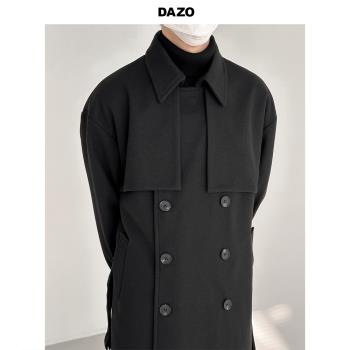 韓風DAZO中長款冬季穿搭毛呢大衣