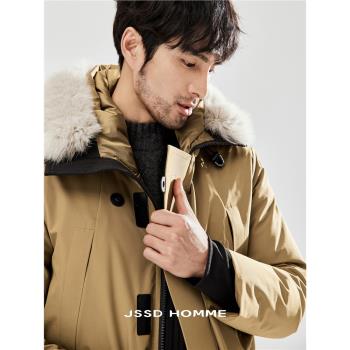 JSSD HOMME銀狐毛領日本羽絨服