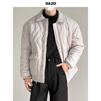 DAZO 輕薄款棉服外套男冬季翻領輕便短款棉衣寬松休閑簡約百搭