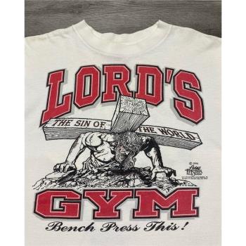 lords·gym vintage百搭新款oversize潮牌半袖純棉圓領t恤半袖