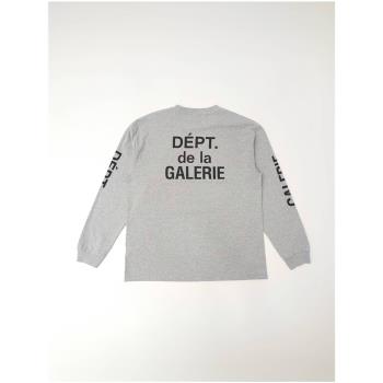 CDIARY自主GALLERY DEPT FRENCH COLLECTOR灰法文字母美式長袖TEE