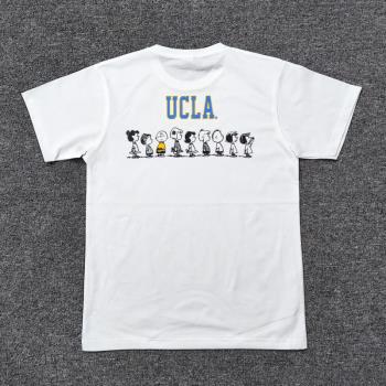 夏季純棉加州大學UCLA史努比聯名寬松短袖印花伯克利學院風潮T恤
