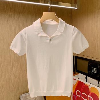 時尚韓國簡約夏季短袖polo衫t恤