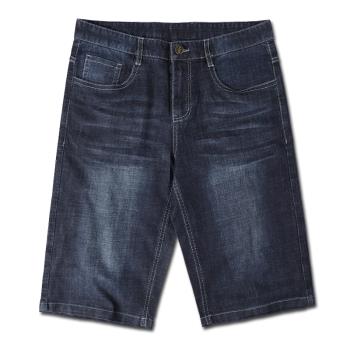 品牌剪標 牛仔短褲男士夏季薄款直筒寬松7分中褲中年七分外穿馬褲