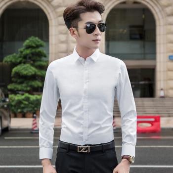 寸衫長袖韓版修身職業商務白襯衫