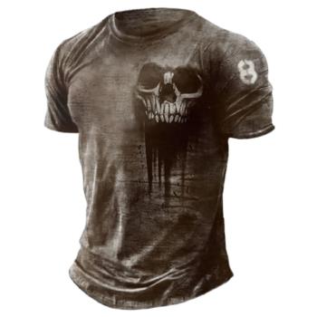 Simple 3D printed round neck top for men簡約3D印花圓領上衣男