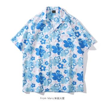 小清新原宿花朵學院夏威夷風襯衫