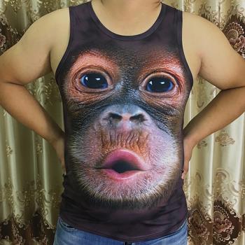 大猩猩夏季動物猴子短t恤背心