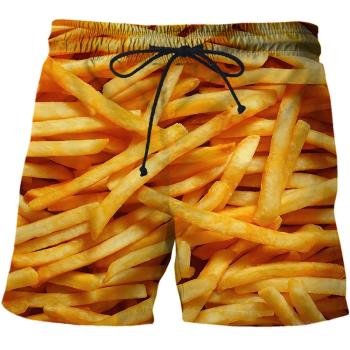 Loose fitting 3D printed casual shorts寬松3D印花休閑短褲男士